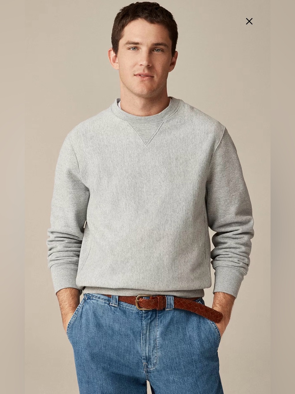 J. Crew Heritage 14 oz. fleece sweatshirt Men's Gray Crewneck Sweatshirt Sz S